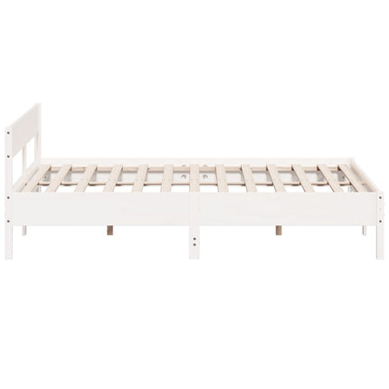 sengeramme uden madras 180x200 cm massivt fyrretræ hvid