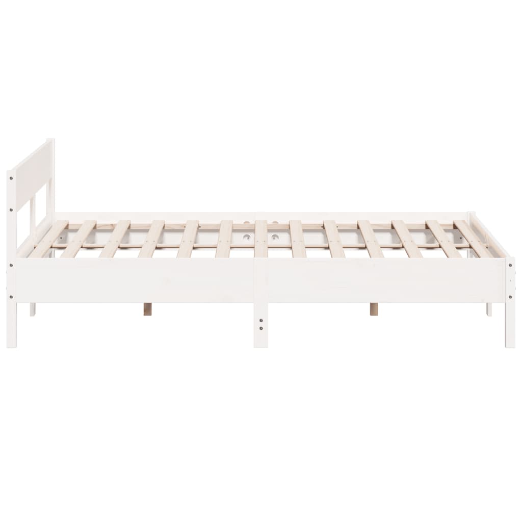 sengeramme uden madras 180x200 cm massivt fyrretræ hvid