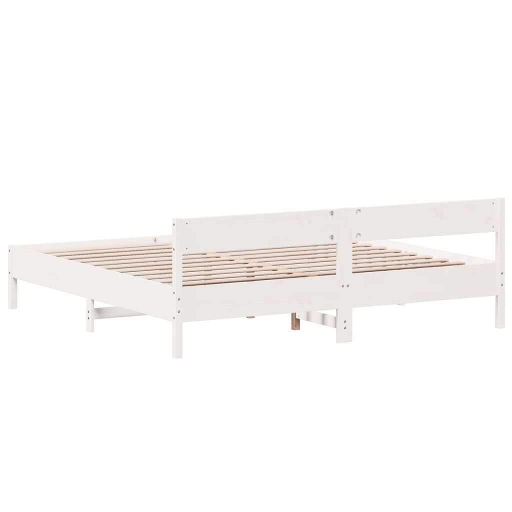 sengeramme uden madras 180x200 cm massivt fyrretræ hvid