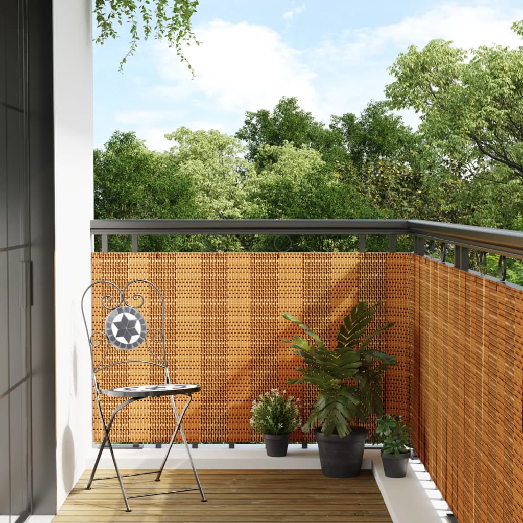 Altanafskærmning 300×100 cm i polyrattan - lysebrun