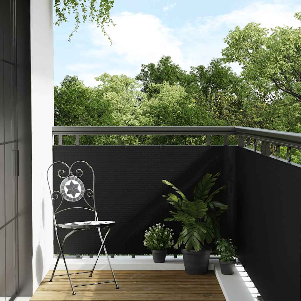 altanafskrmning 1000x100 cm polyrattan sort