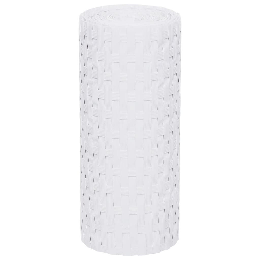 altanafskærmninger 5 stk. 255x19 cm polyrattan hvid
