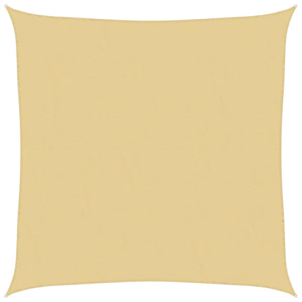 solsejl 6x6 m 100 % polyesterstof sandfarvet