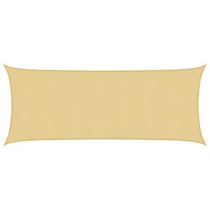 solsejl 4,5x2 m 100 % polyesterstof sandfarvet