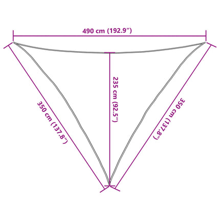 solsejl 3,5x3,5x4,9 m 100 % polyesterstof lysegrå