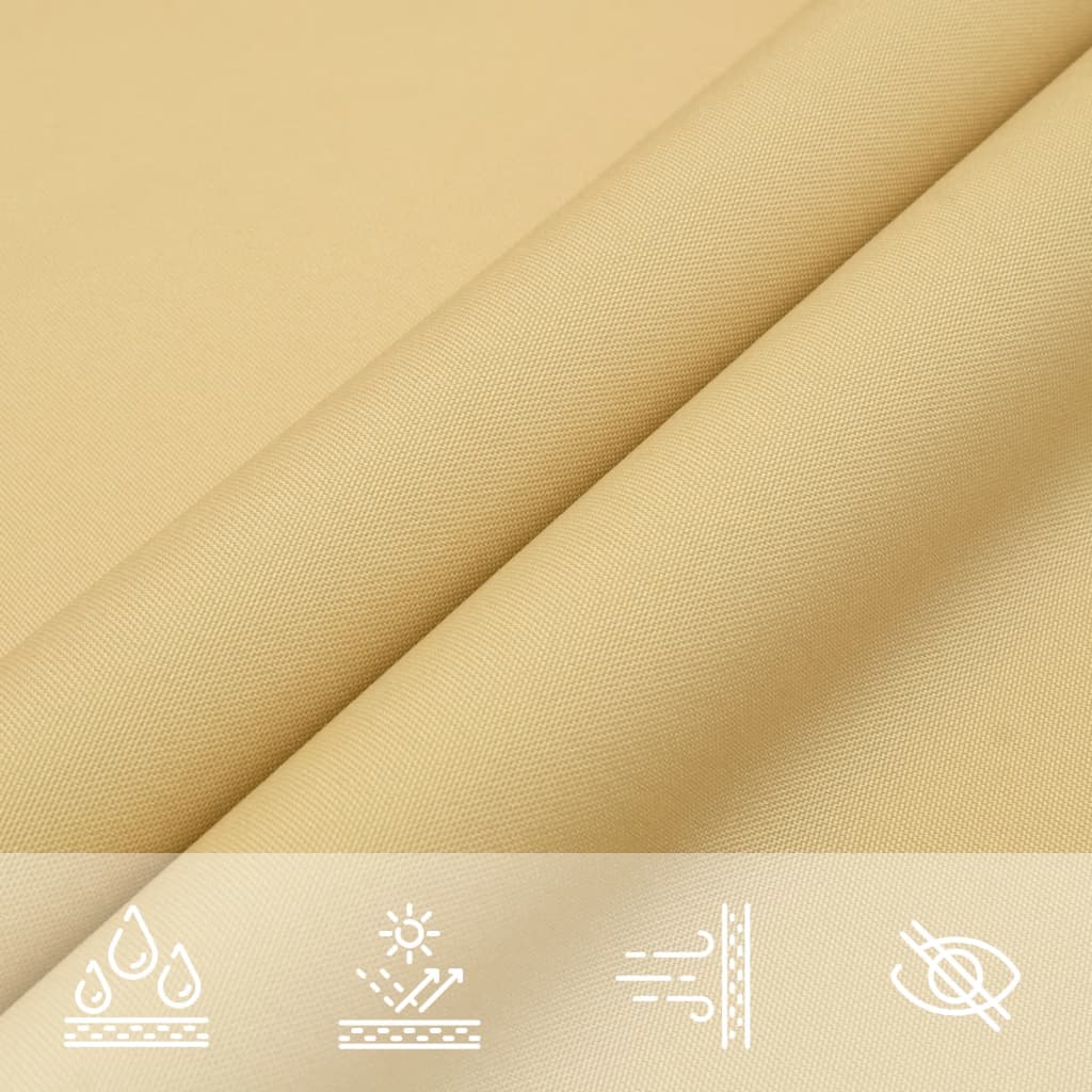solsejl 3,5x3,5x4,9 m 100 % polyesterstof sandfarvet