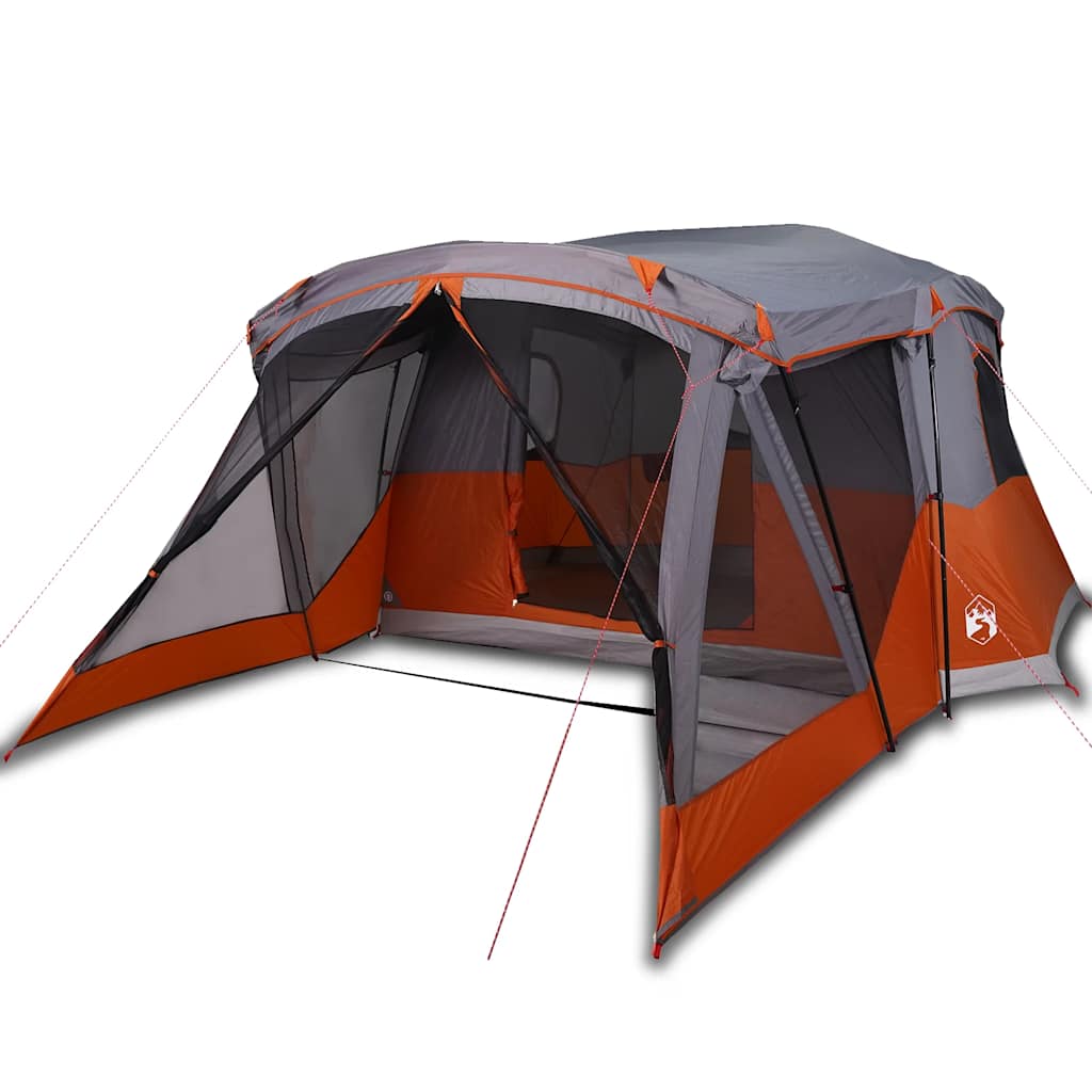 4-personers campingtelt med fortelt vandtæt orange