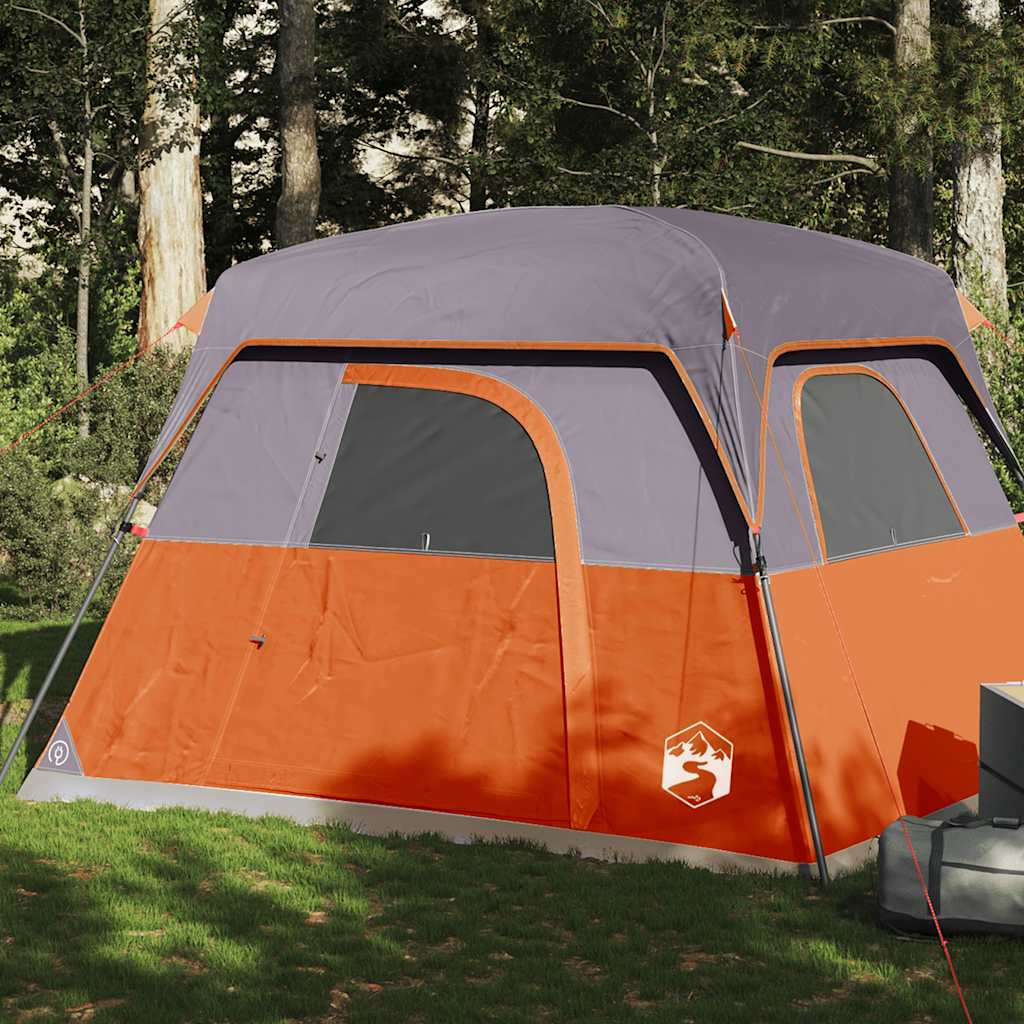4-personers campingtelt - vandafvisende kabinetelt, orange