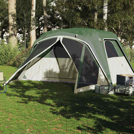 6-personers campingtelt med fortelt vandtæt grøn