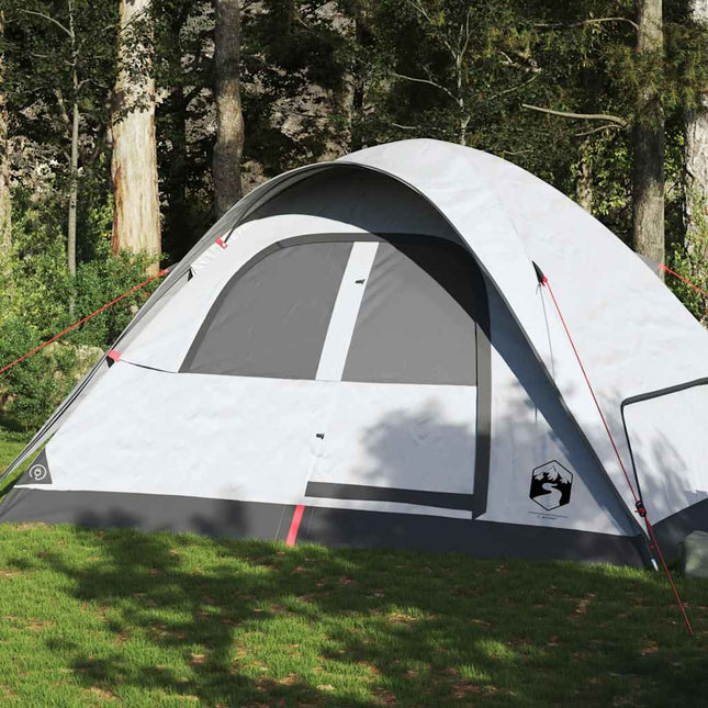 6-personers campingtelt vandtæt mørklægningsstof hvid