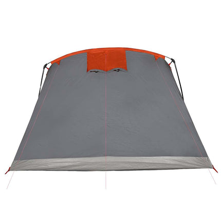 8-personers campingtelt vandtæt grå og orange