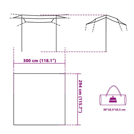 tarp 300x294 cm vandtæt blå