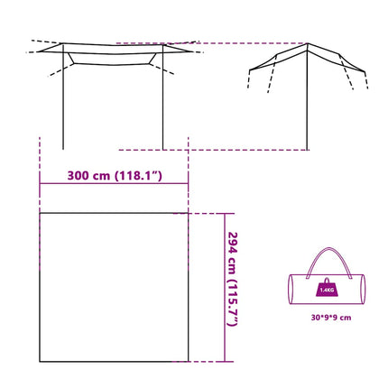 tarp 300x294 cm vandtæt blå