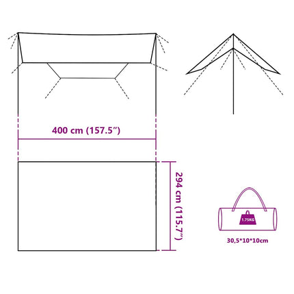 tarp 400x294 cm vandtæt blå