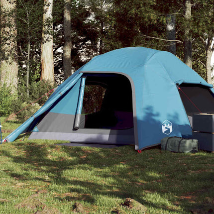 4-personers campingtelt vandtæt blå