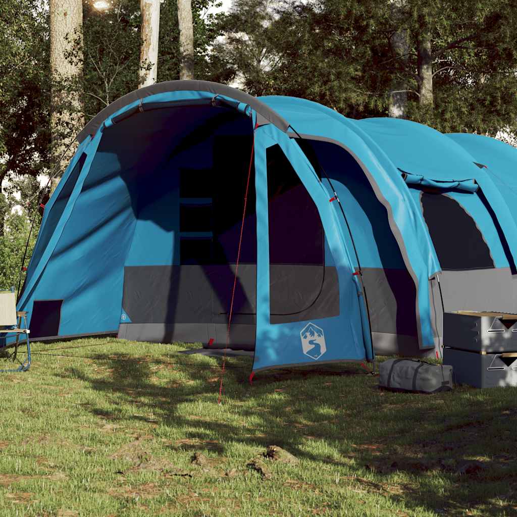 8-personers campingtelt - vandafvisende tunneltelt, blå