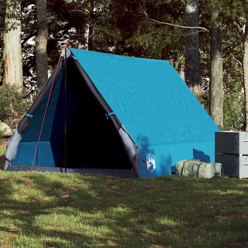 2-personers campingtelt A-stel vandafvisende blå