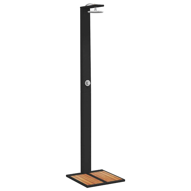 havebruser 50x55x224 cm polyrattan og akacietræ sort