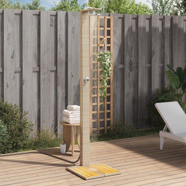 havebruser 50x55x224 cm polyrattan og akacietræ beige