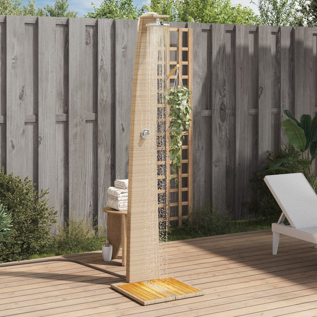 havebruser 55x60x224 cm polyrattan og akacietræ beige