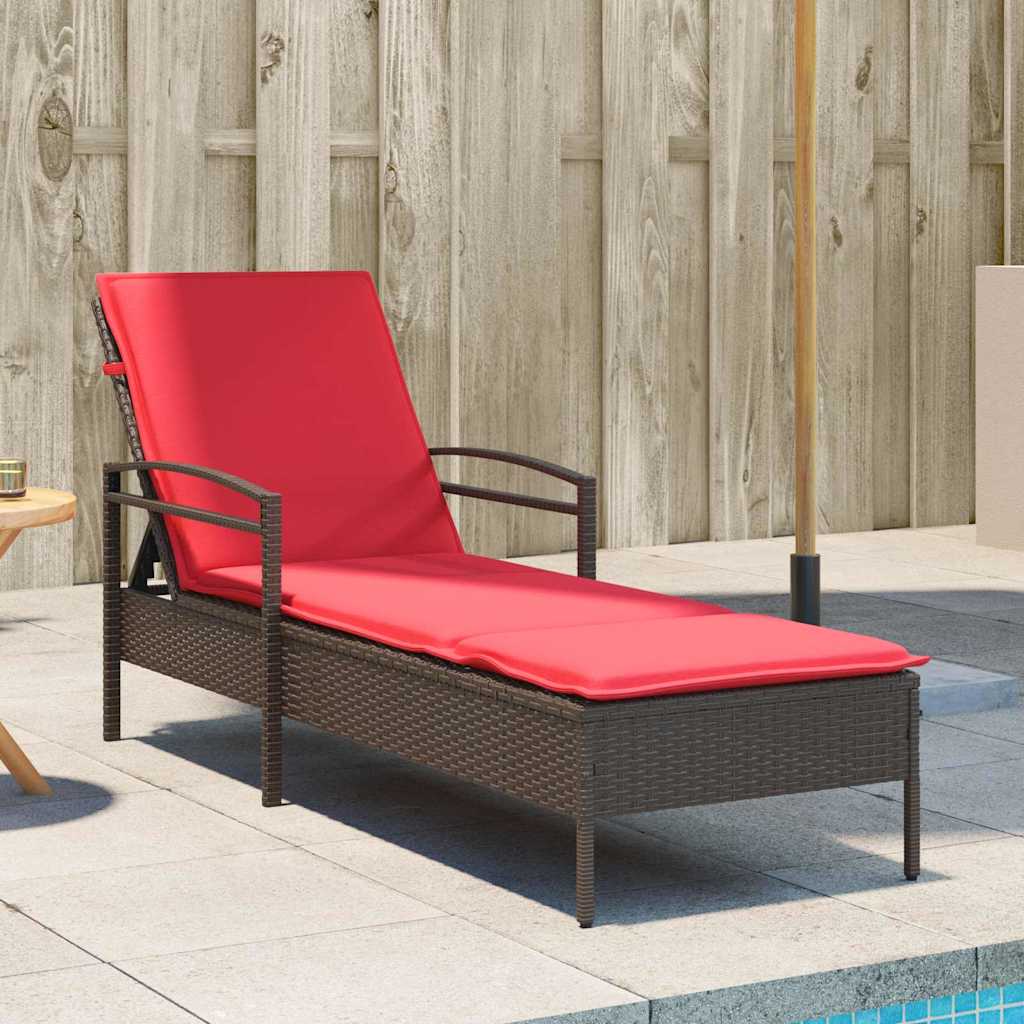 | Solstol | med pude 1-person Brun 63 x 200 x 81 cm polyrattan