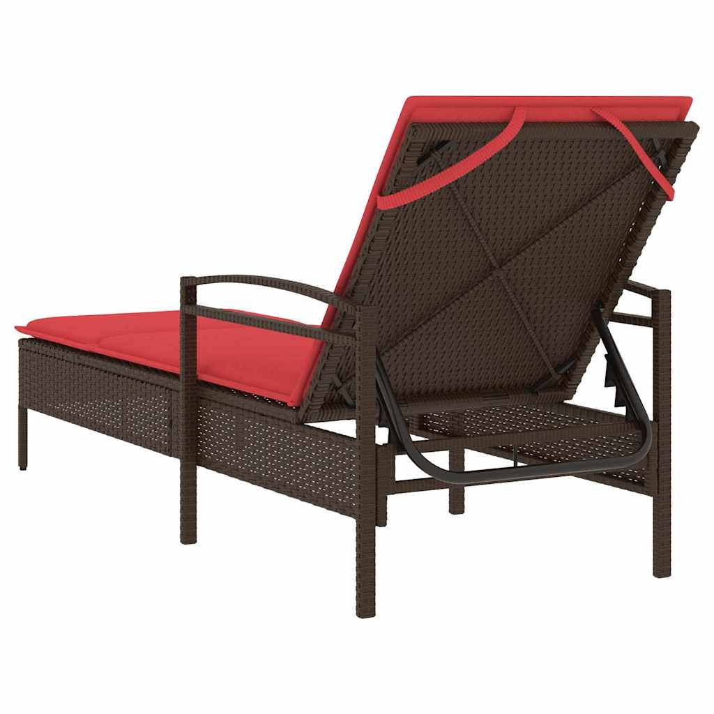 | Solstol | med pude 1-person Brun 63 x 200 x 81 cm polyrattan