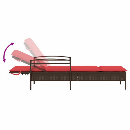 | Solstol | med pude 1-person Brun 63 x 200 x 81 cm polyrattan