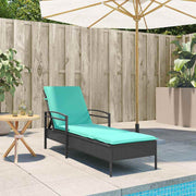 | Solstol | med pude 1-person Sort 63 x 200 x 81 cm polyrattan