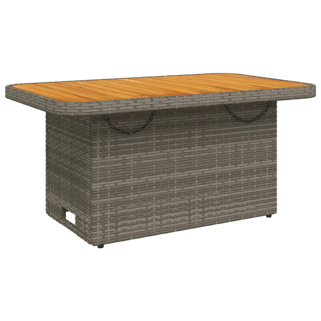 havebord 90x55x71 cm polyrattan og massivt akacietræ grå