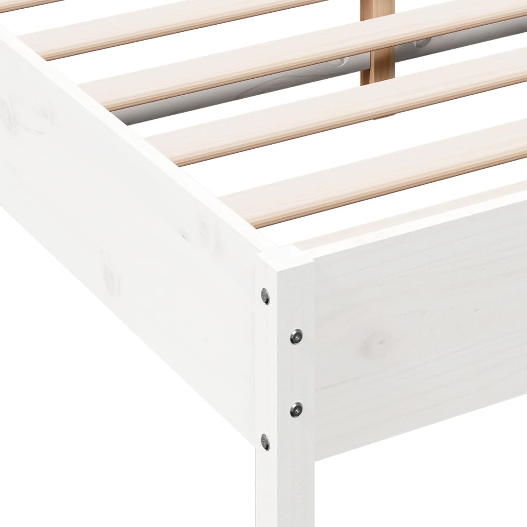 sengeramme uden madras 140x200 cm massivt fyrretræ hvid