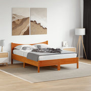 sengeramme uden madras 140x200 cm massivt fyr gyldenbrun