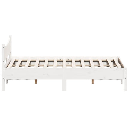 sengeramme uden madras 120x200 cm massivt fyrretræ hvid