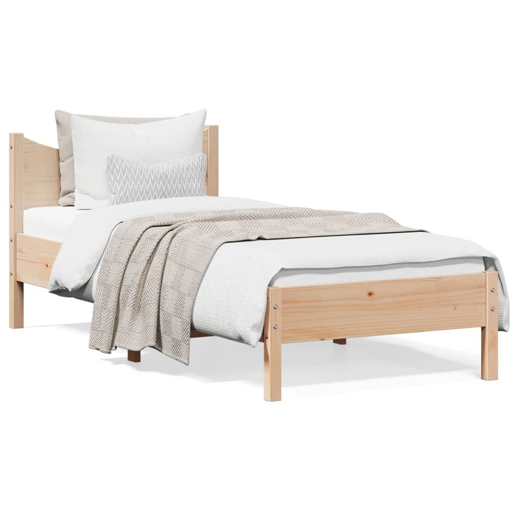 sengeramme uden madras 90x200 cm massivt fyrretræ