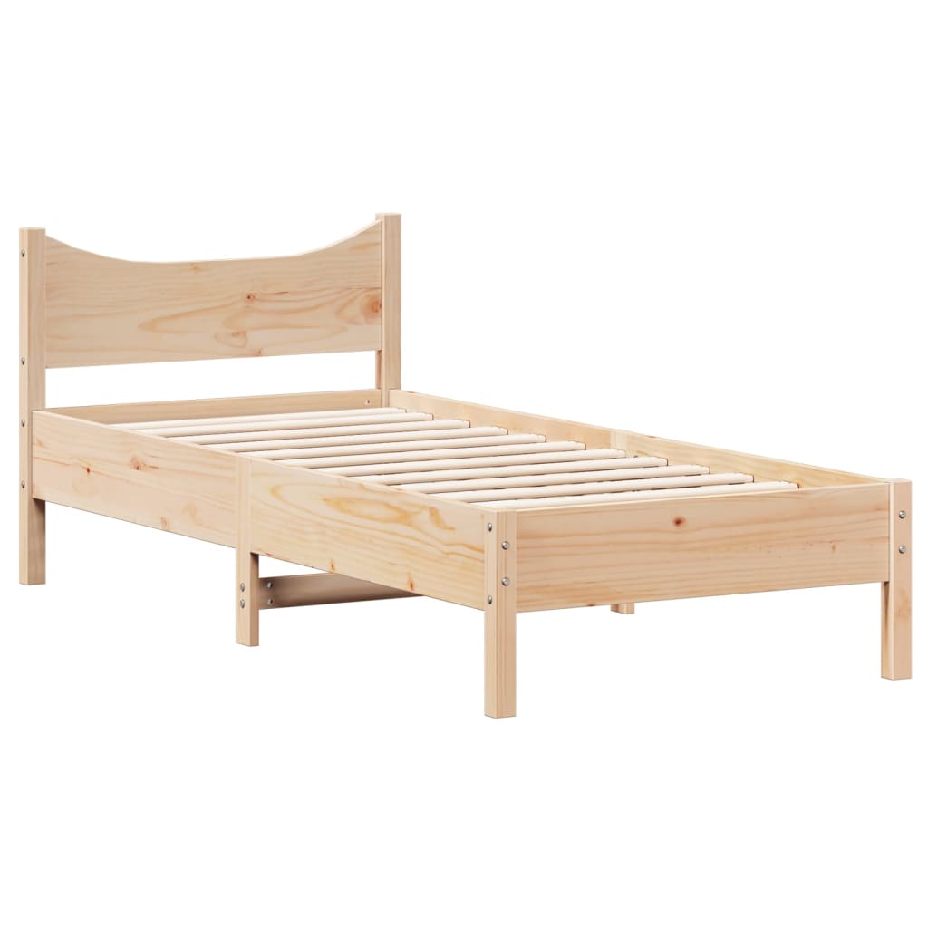 sengeramme uden madras 90x200 cm massivt fyrretræ