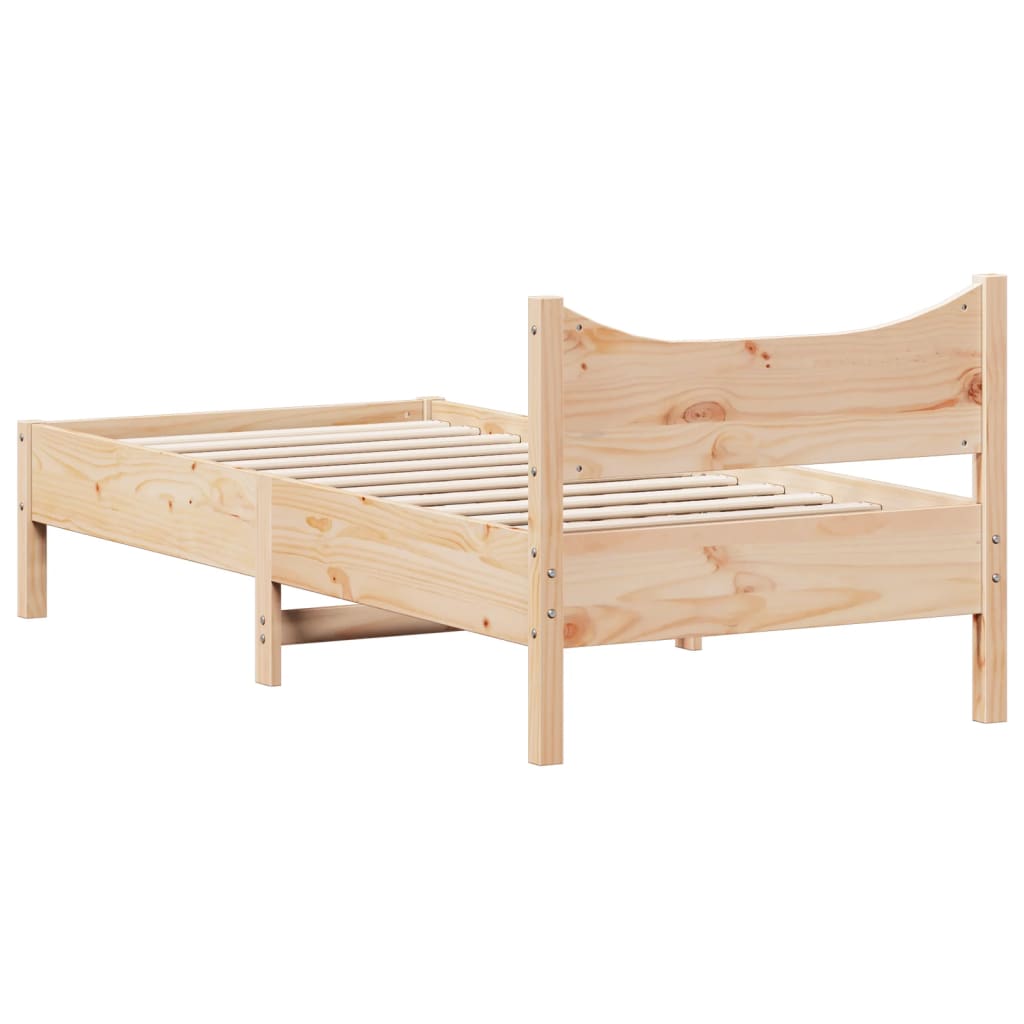 sengeramme uden madras 90x200 cm massivt fyrretræ