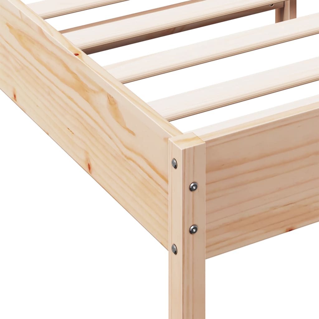 sengeramme uden madras 90x200 cm massivt fyrretræ