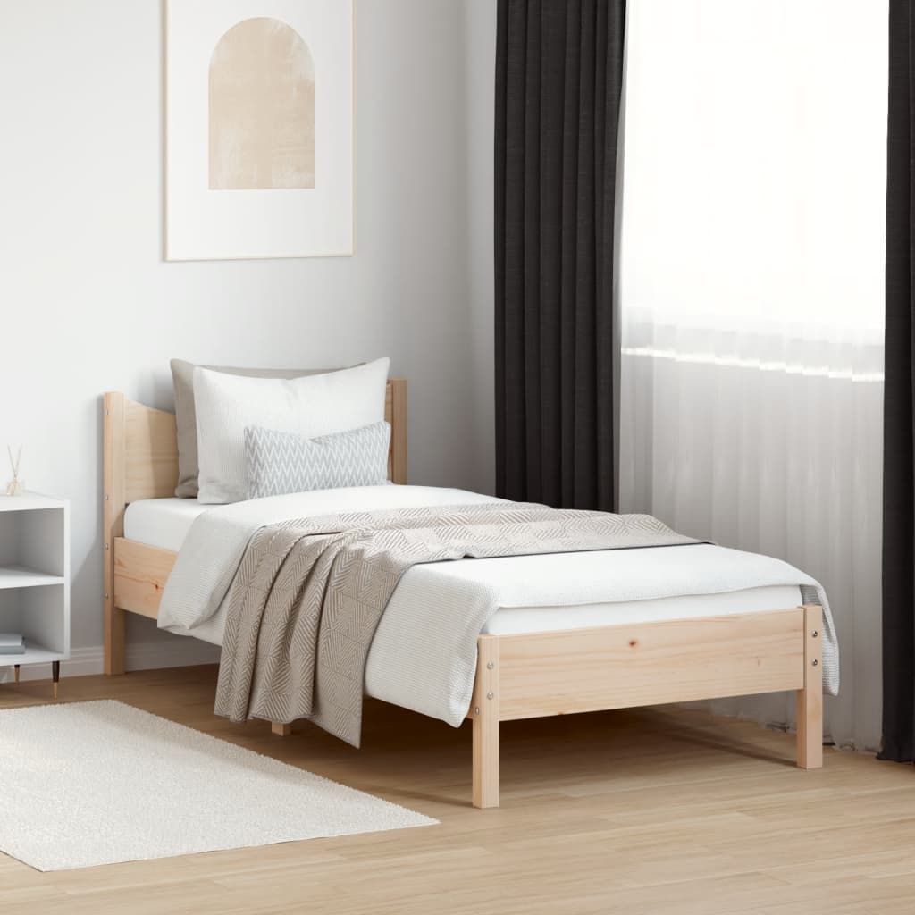 sengeramme uden madras 90x200 cm massivt fyrretræ