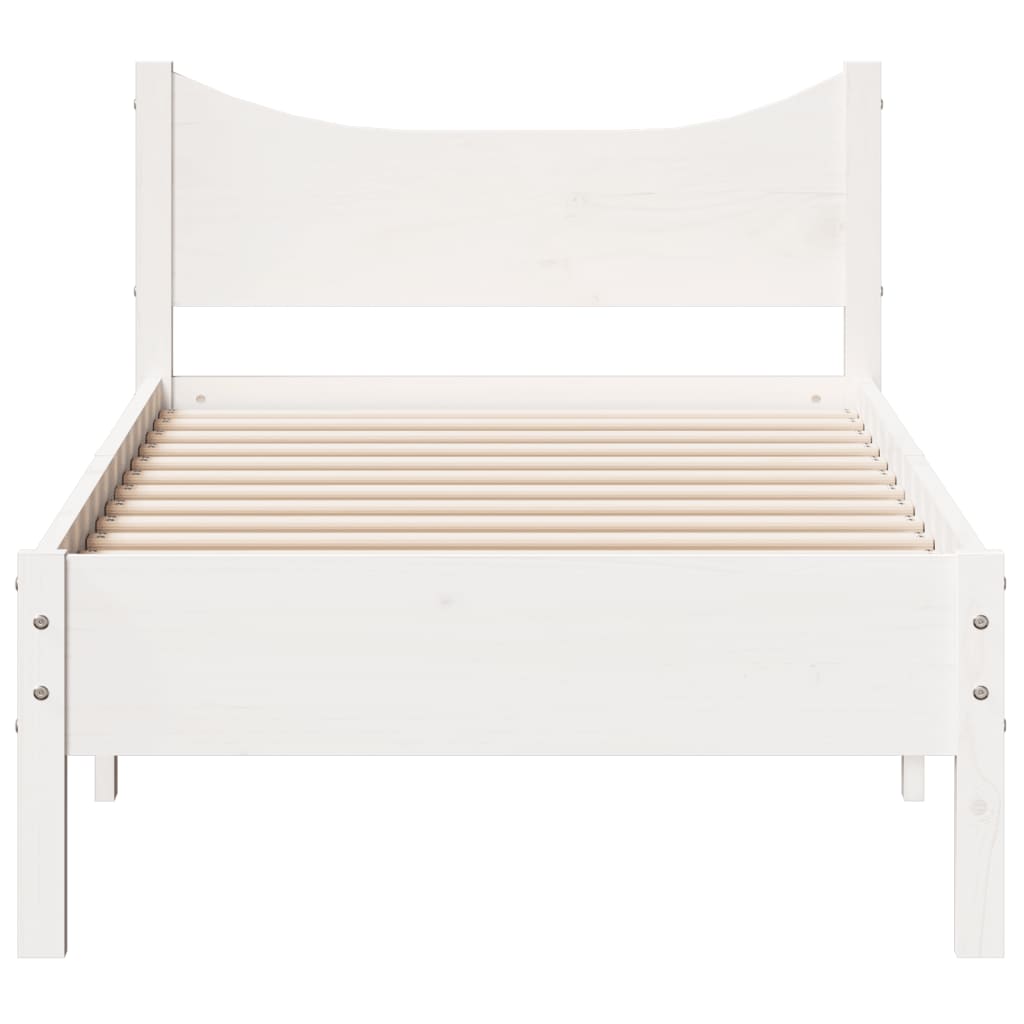 sengeramme uden madras 90x200 cm massivt fyrretræ hvid