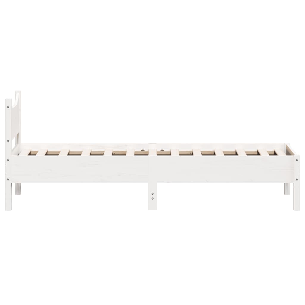 sengeramme uden madras 90x200 cm massivt fyrretræ hvid