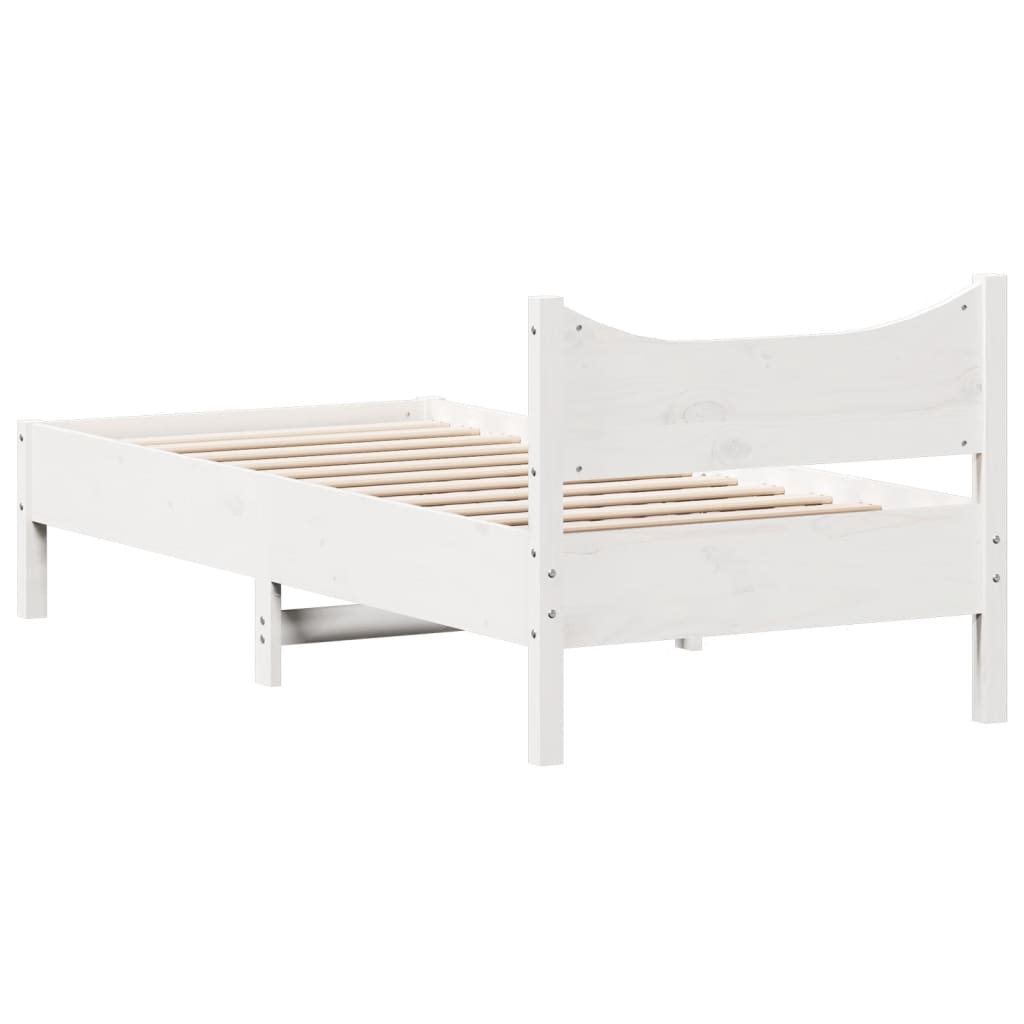 sengeramme uden madras 90x200 cm massivt fyrretræ hvid