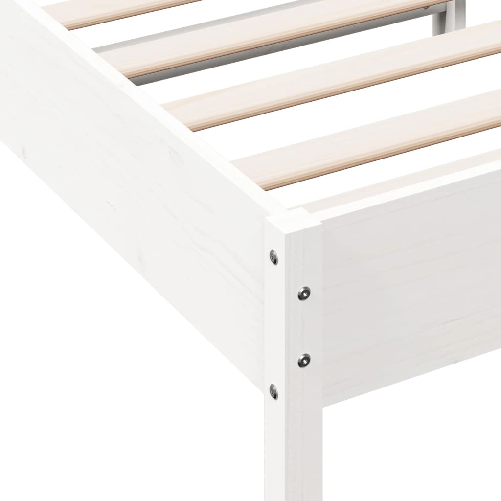 sengeramme uden madras 90x200 cm massivt fyrretræ hvid