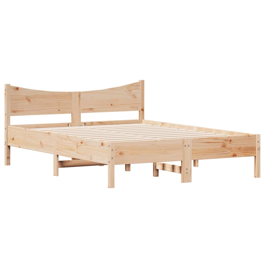 sengeramme uden madras 140x190 cm massivt fyrretræ