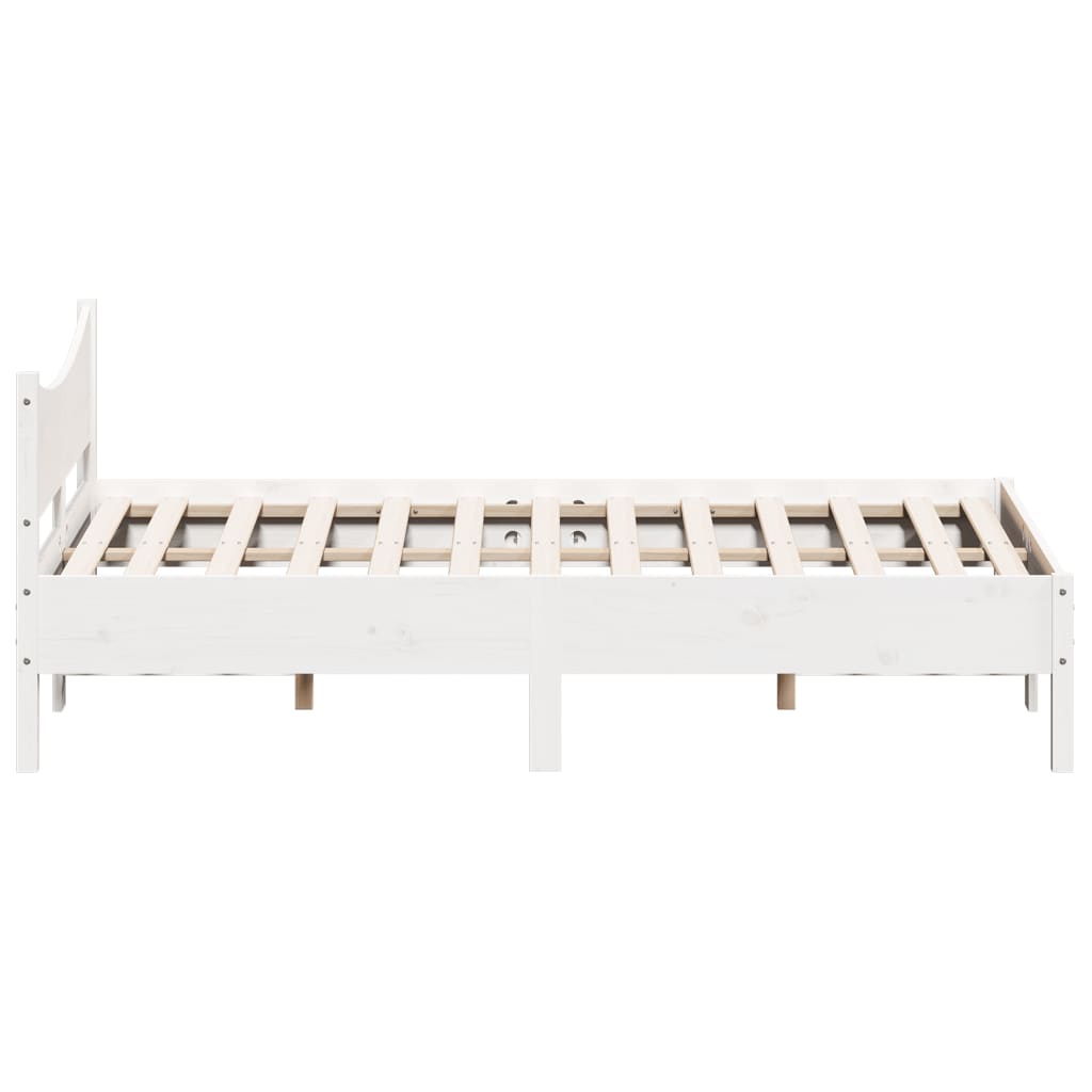 sengeramme uden madras 140x190 cm massivt fyrretræ hvid