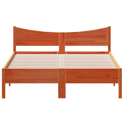 sengeramme uden madras 140x190 cm massivt fyrretræ gyldenbrun
