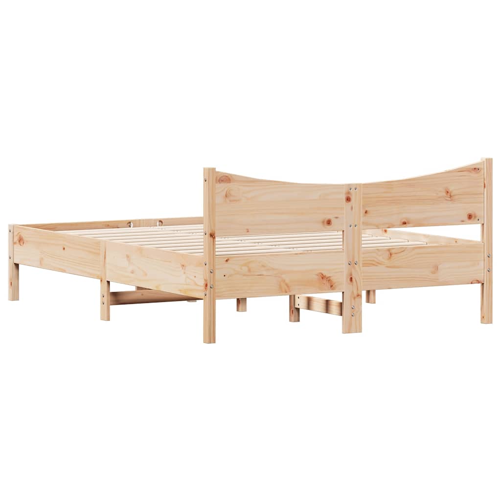 sengeramme uden madras 135x190 cm massivt fyrretræ hvid