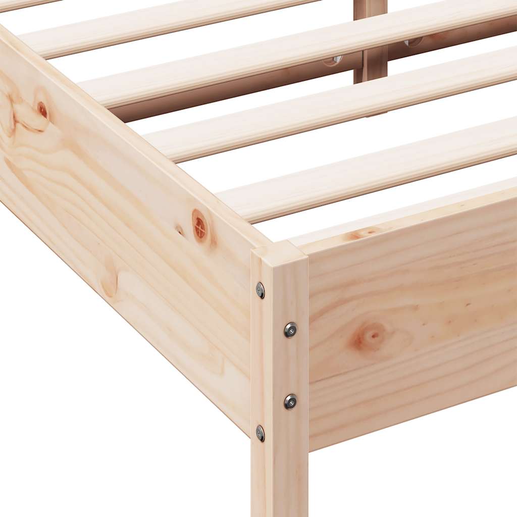 sengeramme uden madras 135x190 cm massivt fyrretræ hvid