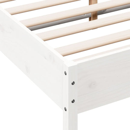 sengeramme uden madras 135x190 cm massivt fyrretræ hvid