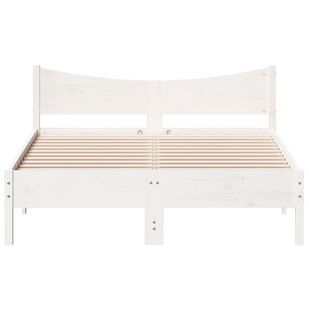 sengeramme uden madras 120x190 cm massivt fyrretræ hvid