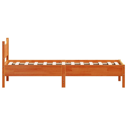 sengeramme uden madras 90x190 cm massivt fyrretræ gyldenbrun