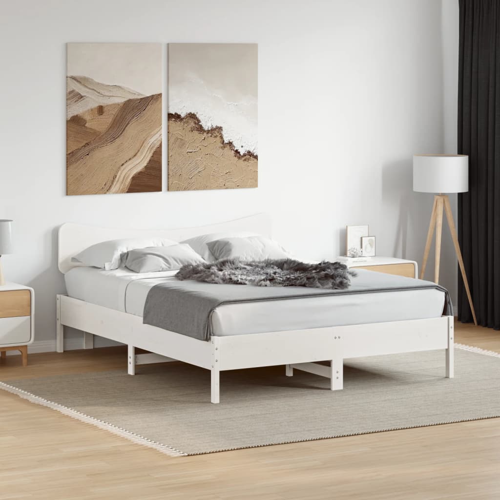 sengegavl 160 cm massivt fyrretræ hvid